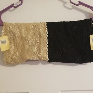 2 bralets tan and black from dry goods